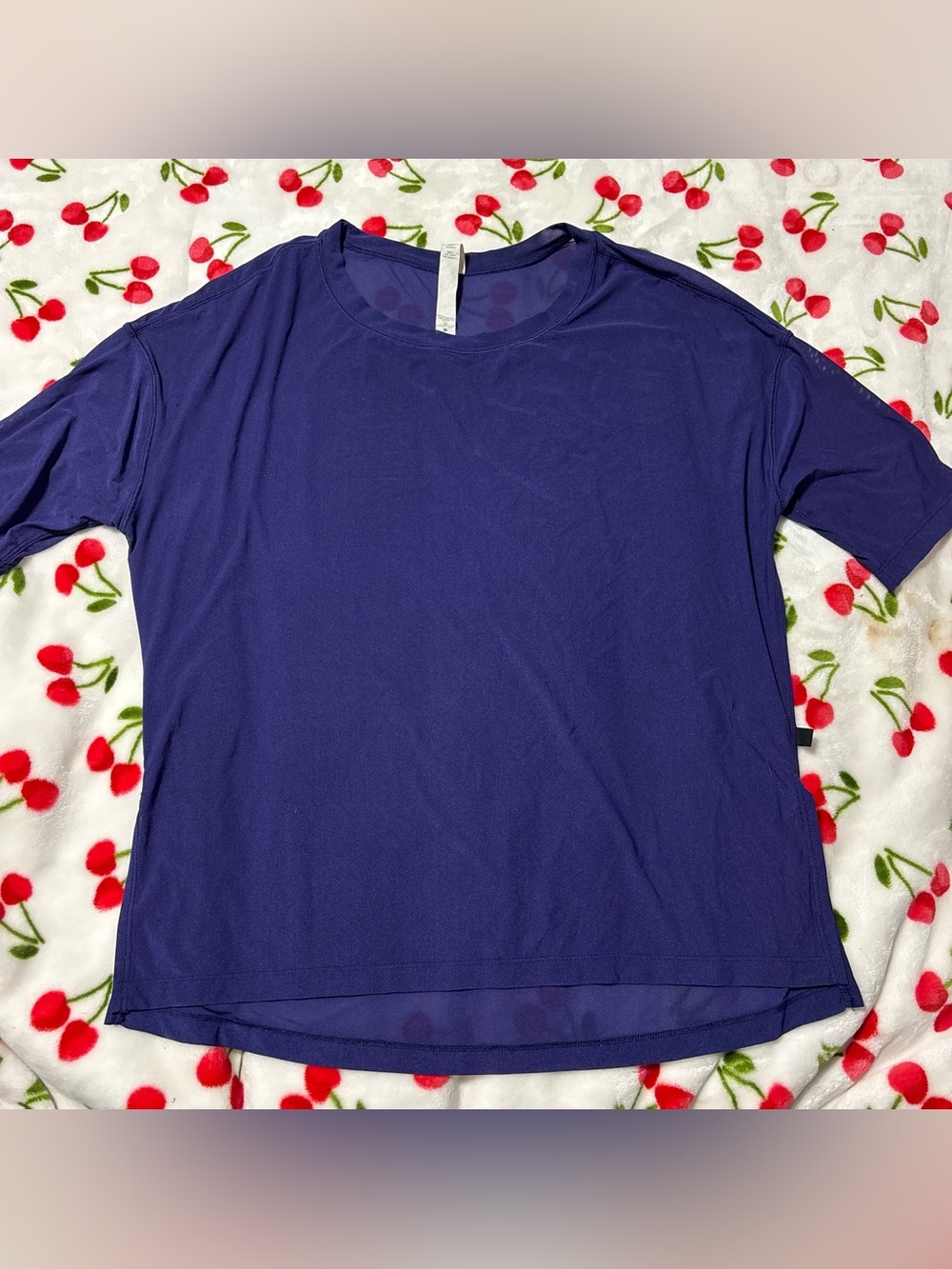 lululemon athletica Deep Navy Short Sleeve Mesh Crew Top